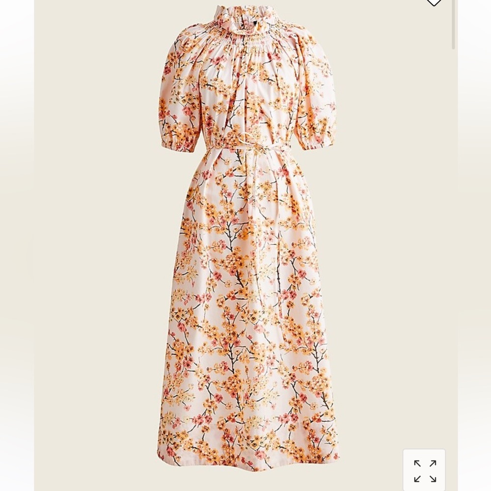 NEW J. Crew Floral Dress in Cream and Orange